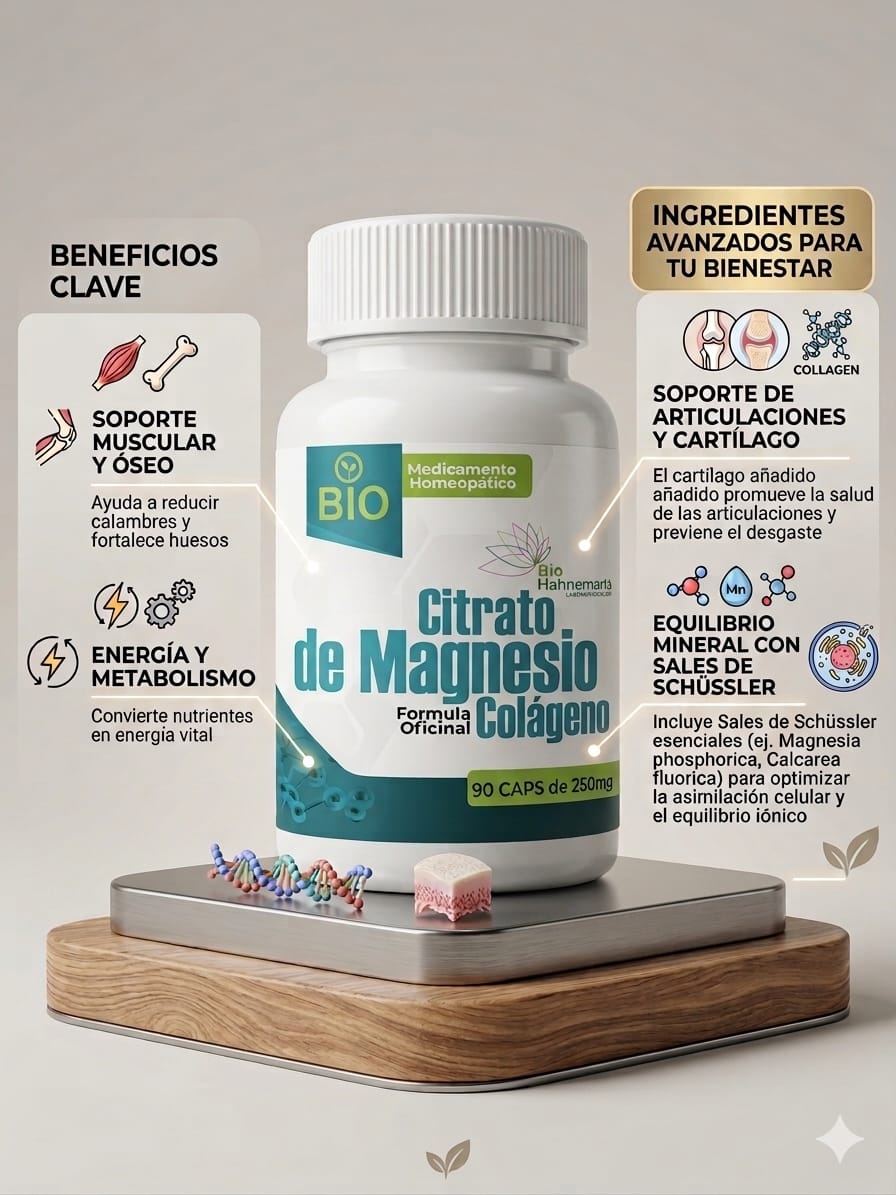 BIOCITRATO DE MAGNESIO+CARTILAGO+COLAGENO+SALES DE SCHUSSLER POLVO X 500GR - Image 2