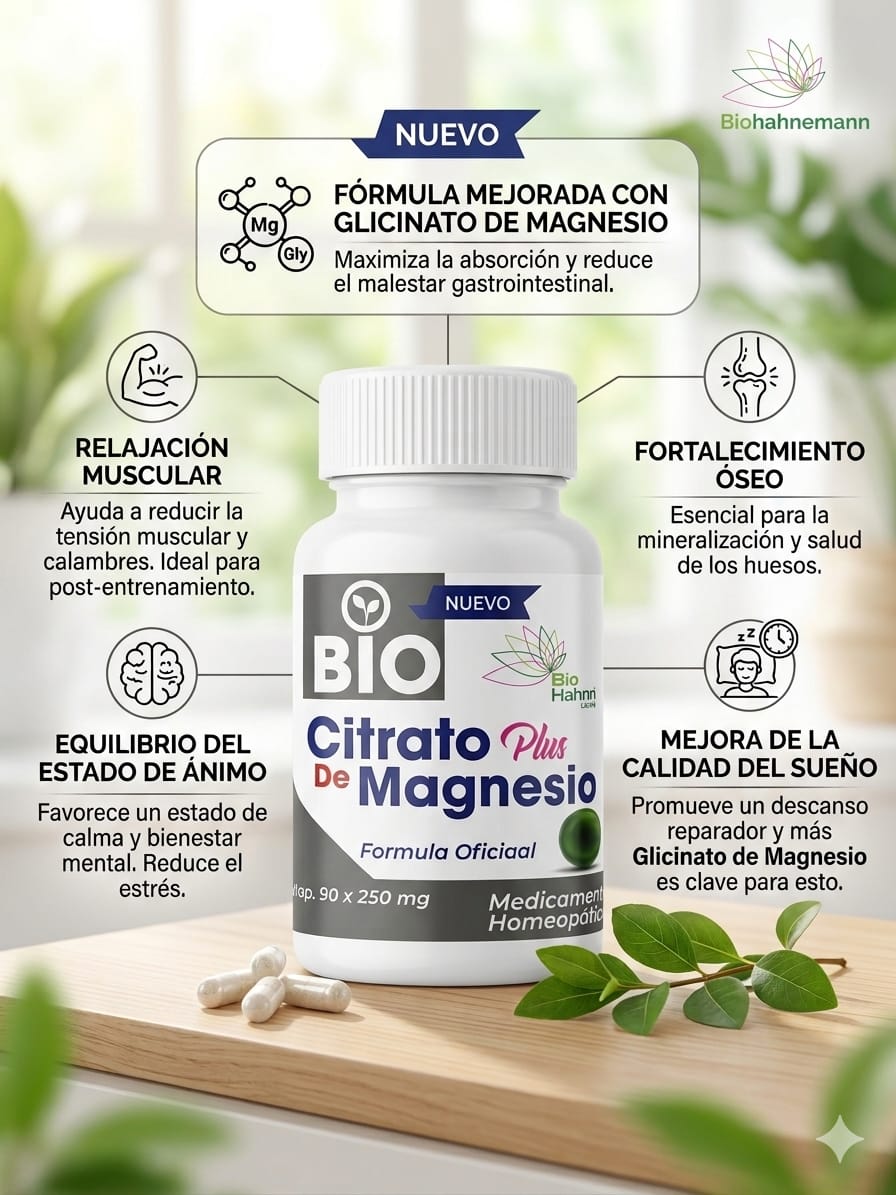 BIOCITRATO DE MAGNESIO+GLICINATO FCO X 90 CAP